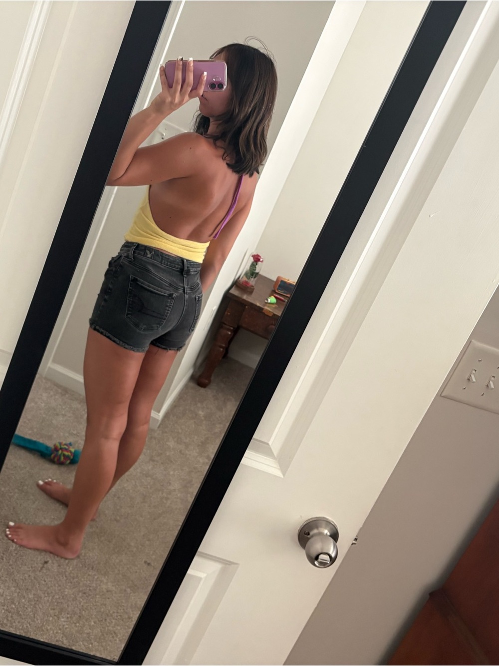 Yellow Ribbed Halter Tank Top - Picture 2 of 4